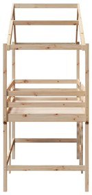 vidaXL Υπερυψ. Κρεβάτι 90x190 εκ. Μασίφ Πεύκο με Σκάλα / Οροφή