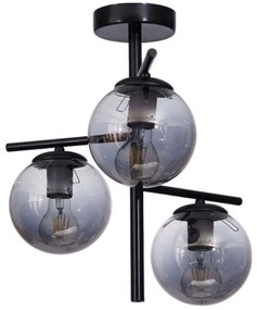 Φωτιστικό Οροφής - Πλαφονιέρα 534LUN5951 42x15x44cm 3xE27 40W Black-Fume Opviq