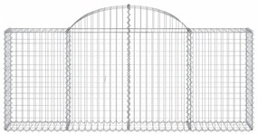 vidaXL Συρματοκιβώτια Τοξωτά 5 τεμ. 200x30x80/100 εκ. Γαλβαν. Ατσάλι