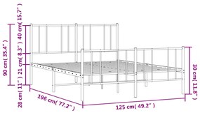 ΠΛΑΙΣΙΟ ΚΡΕΒΑΤΙΟΥ ΜΕ ΚΕΦΑΛΑΡΙ&amp;ΠΟΔΑΡΙΚΟ ΛΕΥΚΟ 120X190ΕΚ. ΜΕΤΑΛΛΟ 352544