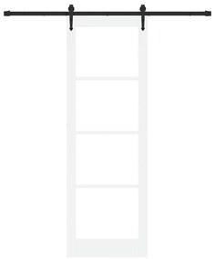 vidaXL Ολισθητή Πόρτα Χειροκίνητος Λευκό 78 x 232 cm Ξύλο και μέταλλο