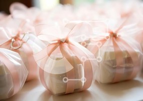 Intra Συλλεκτικό Ξύλινο Παζλ Plywood 4mm - Κομψά κουτιά δώρου τυλιγμένα με ροζ κορδέλες Σε Ξύλινο Κουτί - Διαστάσεις: 10x10 cm – 25 κομμάτια