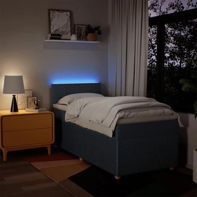 vidaXL Κρεβάτι Boxspring με Στρώμα Μπλε 80x200 εκ. Υφασμάτινο