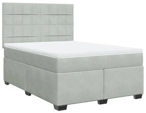 ΚΡΕΒΑΤΙ BOXSPRING ΜΕ ΣΤΡΩΜΑ ΑΝΟΙΧΤΟ ΓΚΡΙ 140X190 ΕΚ. ΒΕΛΟΥΔΙΝΟ 3293206