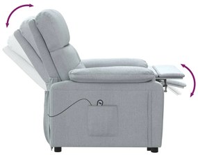 vidaXL Πολυθρόνα Ανακλινόμενη Ηλεκτρική Ανοιχτό Γκρι Υφασμάτινη
