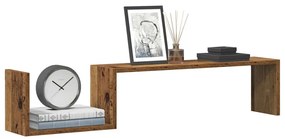 vidaXL Ραφιέρες Τοίχου 2 τεμ. Παλιό Ξύλο 100 x 15 x 20 εκ