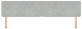 vidaXL Κεφαλάρι LED με φώτα λωρίδας LED Ανοιχτό γκρι 100 cm Βελούδο