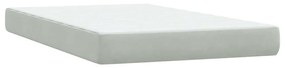 vidaXL Κρεβάτι Boxspring με Στρώμα Ανοιχτό Γκρι 120x220 εκ. Βελούδινο