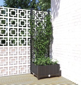 vidaXL Ζαρντινιέρα Κήπου με Καφασωτό Μαύρο 40 x 40 x 121,5 εκ. από PP