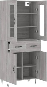 vidaXL Ντουλάπι Γκρι Sonoma 69,5 x 34 x 180 εκ. Επεξεργασμένο Ξύλο