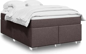 vidaXL Κρεβάτι Boxspring με Στρώμα Σκούρο Καφέ 140x190 εκ. Υφασμάτινο
