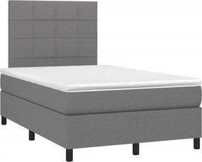vidaXL Κρεβάτι Boxspring με Στρώμα Σκούρο Γκρι 120x200 εκ. Υφασμάτινο