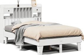 vidaXL Σκελετός Κρεβ. Χωρίς Στρώμα Λευκό 135x190 εκ Μασίφ Πεύκο