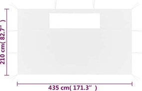 vidaXL Πλαϊνά για Κιόσκι με Παράθυρα 2 τεμ. Λευκά
