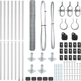 vidaXL Στύλος Περιφράξεων Ασημί 10 x 1 μ (50 χλστ. πλέγμα) Ατσάλι