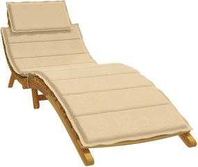 vidaXL Μαξιλάρι Ξαπλώστρας Μπεζ 186x58x4 εκ. Ύφασμα