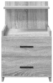 vidaXL Κομοδίνο με 2 Συρτάρια Γκρι Sonoma 40x36,5x62 εκ.