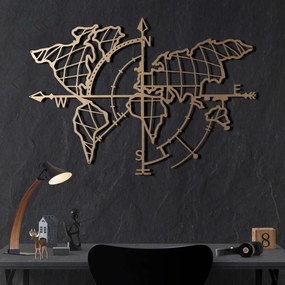 Διακοσμητικό Τοίχου (95x65) A-G World Map Compass Gold 805BSG1139