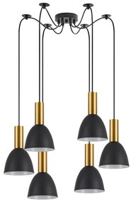 Φωτιστικό Οροφής  SE21-GM-4-BL6-MS2 ADEPT TUBE Gold Matt Pendant Black Metal Shade+