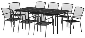 vidaXL Σετ Τραπεζαρίας Κήπου 9 Τεμαχίων Ανθρακί από Ατσάλι