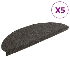 vidaXL Πατάκια Σκάλας Αυτοκόλ. 5 τεμ Ανθρακί 65x21x4 εκ Βελονιασμένο