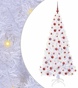 vidaXL Τεχνητό Χριστουγεννιάτικο Δέντρο Λευκό 180 cm PVC και Ατσάλι