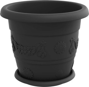 vidaXL Γλάστρες φυτών 24 pcs Μαύρο Ø 30 x 25 εκ Πλαστικό