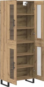 vidaXL Highboard 2 pcs Artisan Oak Σύνθετο Ξύλο και Γυαλί