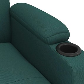vidaXL Πολυθρόνα Ανακλινόμενη Σκούρο Πράσινο Υφασμάτινη