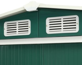 vidaXL Αποθήκη Κήπου με Συρόμενες Πόρτες Πράσινη 386x259x178 εκ Ατσάλι