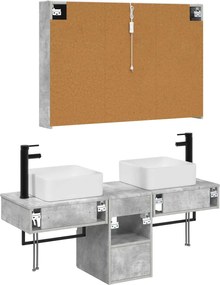 vidaXL Σετ Ντουλαπιών Μπάνιου 4 pcs Γκρι Σκυροδέματος