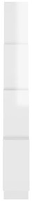 vidaXL Ραφιέρα Τοίχου με Κύβους Γυαλιστ. Λευκό 90x15x119εκ Μοριοσανίδα