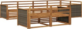 vidaXL Σειρά Καναπέ Εξωτερικού 7 pcs Φυσικό