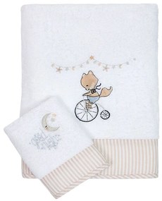 Πετσέτες Παιδικές Baby Circus (Σετ 2τμχ) White-Multi Nima Σετ Πετσέτες 70x140cm 100% Βαμβάκι