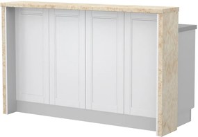 Πάγκος νησίδας Tahoma-Μήκος: 160 εκ.-Λευκό ματ-Latino Marble