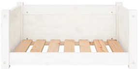 vidaXL Κρεβάτι Σκύλου Λευκό 65,5x50,5x28 εκ. από Μασίφ Ξύλο Πεύκου