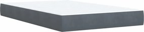 vidaXL Κρεβάτι Boxspring με Στρώμα Σκούρο Γκρι 120x200 εκ. Βελούδινο