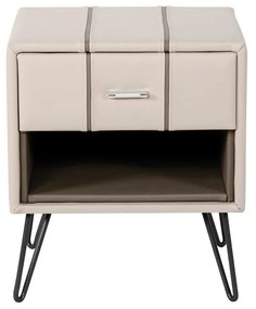 WOODWELL Ε8801,Κ1RIALTO Κομοδίνο Pu Μπεζ 48x41x56cm Ε8801,Κ1