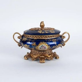 Φοντανιέρα Πορσελάνινη 752-21020 27x20x18cm Blue Estheti Home Πολυρεσίνη