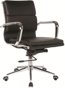 BF4801 Πολυθρόνα Γραφείου Μέταλλο Χρώμιο, PU Μαύρο   1τμχ