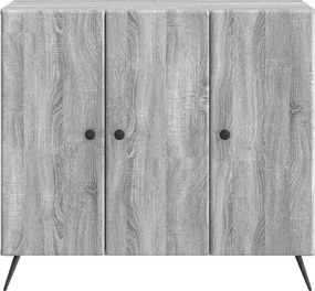 vidaXL Πλαϊνό γραφείο Γκρι Sonoma 89 x 34,5 x 80 εκ Επεξεργασμένο Ξύλο