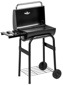 Outsunny Ψησταριά Κάρβουνου Smoker BBQ, 1 Ράφι, με Θερμόμετρο, 83 x 46,5 x 115 cm, Μαύρο