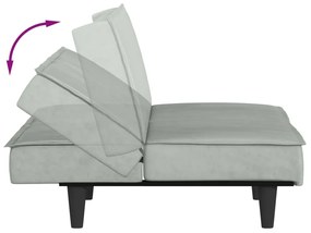 Καναπές Κρεβάτι Ανοιχτό Γκρι Βελούδινος - Γκρι