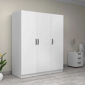 Ντουλάπα ρούχων Victoria Megapap τρίφυλλη χρώμα λευκό 150x60x181εκ.