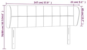 Κεφαλάρι με Πτερύγια Ανοιχτό Γκρι 147x23x78/88 εκ. Βελούδινο 3117192