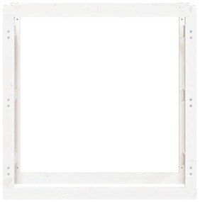 Ραφιέρα Καυσόξυλων Λευκό 100x25x100 εκ. από Μασίφ Ξύλο Πεύκου