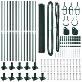 vidaXL Στύλος Περιφράξεων Πράσινο 25 x 1 μ (13 mm πλέγμα) Ατσάλι