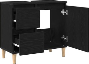 vidaXL Ντουλάπι Μπάνιου Μαύρη Οξυά 65 x 33 x 60 εκ Επεξεργασμένο ξύλο