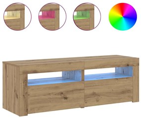vidaXL Έπιπλο Τηλεόρασης με LED Αρτισιανή Δρυς 120x35x40 εκ Επεξ.Ξύλο