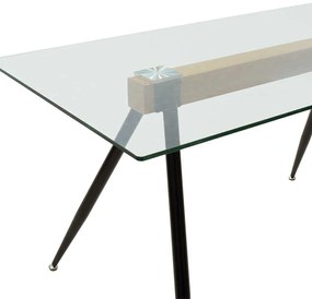 Τραπέζι Astrid pakoworld γυάλινο 10χιλ - πόδι μαύρο 140x80x75εκ